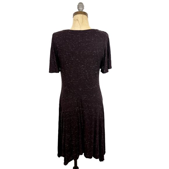 DOLAN Anthropologie Melanie Knit Dress M Flutter Sleeve Left Coast Plum EUC  B8 - Picture 4 of 6